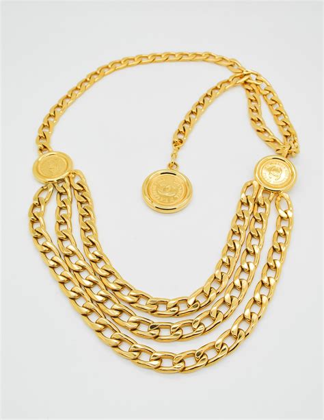 chanel three chain belt